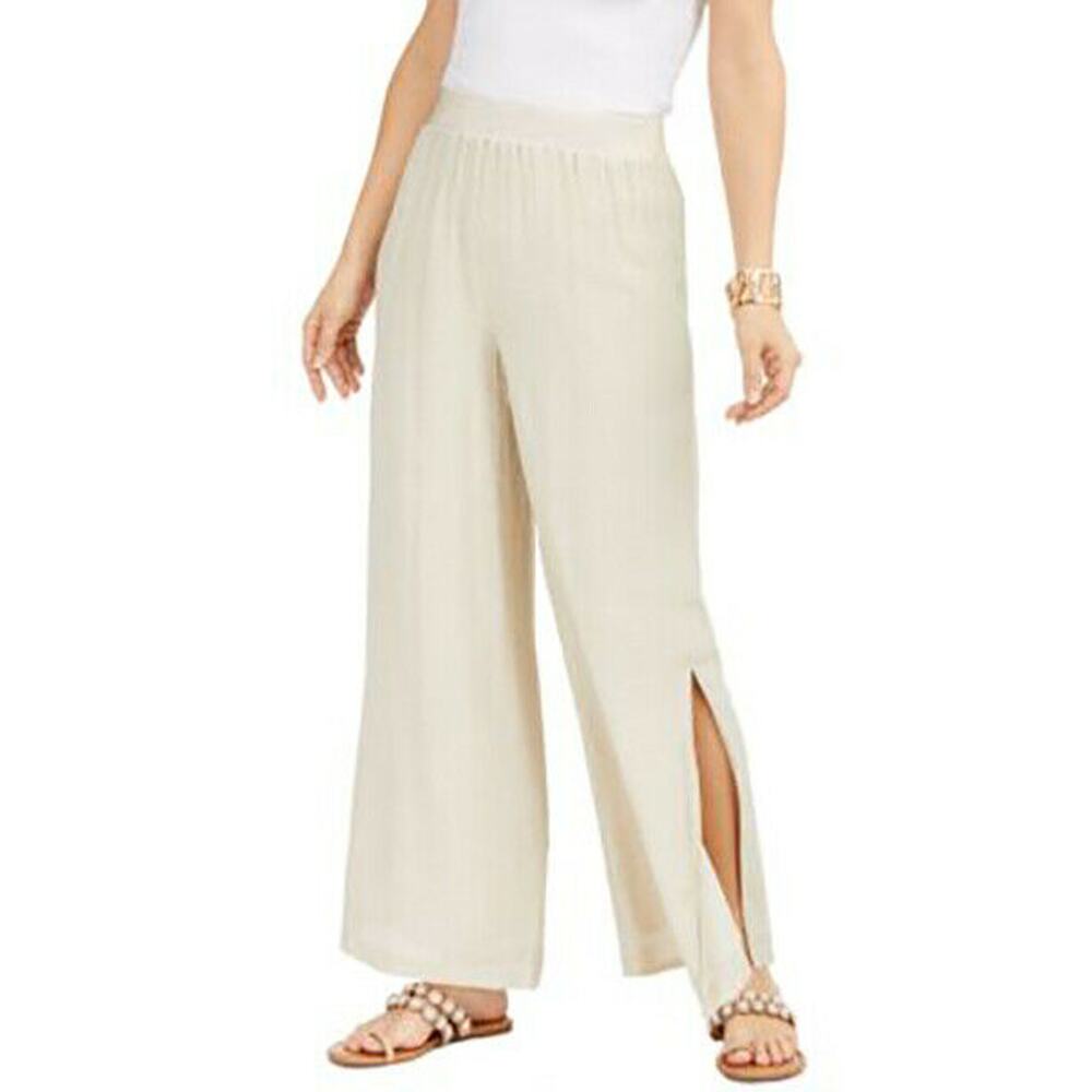 Thalia Sodi New Wide-Leg Pull-On Comfort Pant Elastic Waistband Sand XXL